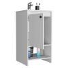 Jane Bathroom Vanity, Single Door Cabinet, Two Shelves -White