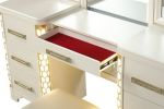 Jasmine Vanity Set with side LED lightning made with Wood in Beige