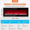 VEVOR Electric Fireplace Linear Fireplace 50'' Wall-mount/Recessed Voice Control