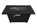Living Source International 24" H x 54" W Steel Outdoor Fire Pit Table with Lid (Black)