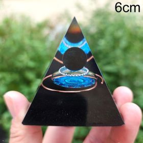 Natural Tiger Eye Orgonite Pyramid Heal Crystals Ball Energy Generator Reiki Chakra Multiplier Orgone Amethyst Meditation Stone (Color: 6cm7)
