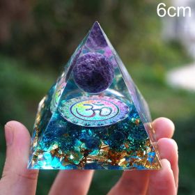 Natural Tiger Eye Orgonite Pyramid Heal Crystals Ball Energy Generator Reiki Chakra Multiplier Orgone Amethyst Meditation Stone (Color: 6cm2)