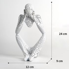 Nordic Art Abstract Thinker Statue Home Crafts Resin Statues Abstract Figure Sculpture Small Ornaments Office Home Desktop Decor (Color: A3 - White - Large)