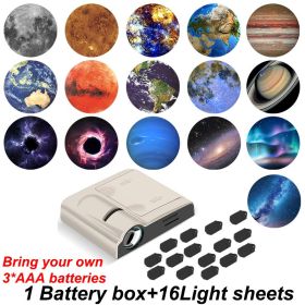 Landscape Projection Light INS Background Projector Night Light Planet Sea Cloud Lamp Christmas Gift Atmosphere Party Photo Prop (Color: milky-16xScenes)